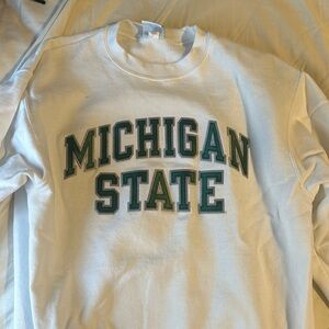 white msu crewneck